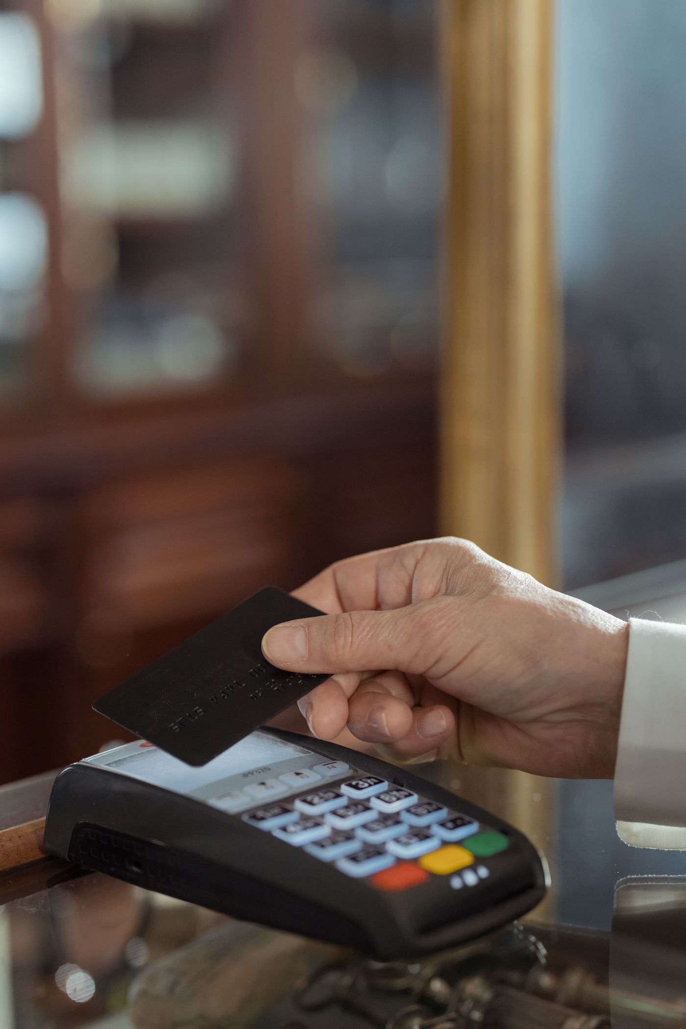 Card payment being made at a payment terminal